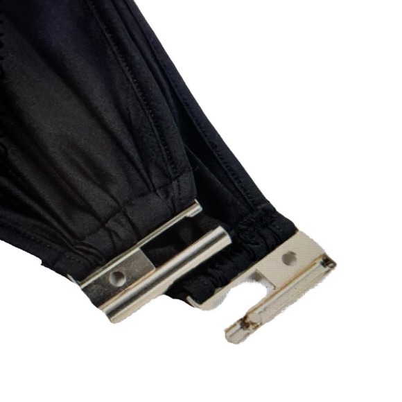 Midi Dress Black Side Slit Cutouts One Shoulder Asymmetrical Stretch Size M or 6 - Picture 12 of 12